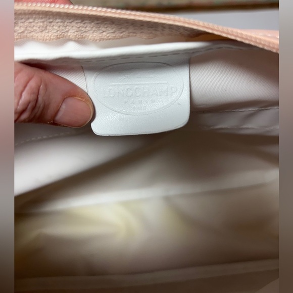 Longchamp Nylon Portfolio Salmon/Brown messenger adjustable Crossbody Bag - Picture 9 of 10